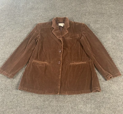 VTG Newport News Womens 14 Brown Button Front Corduroy Retro Blazer Teacher - Image 1 of 4