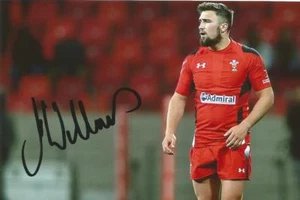 WALES & DRAGONS RUGBY UNION: JORDAN WILLIAMS SIGNED 6x4 ACTION PHOTO+COA - Picture 1 of 1