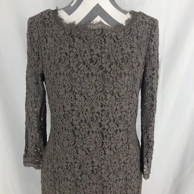 Adrianna Papell E! RED Carpet Lace Overlay Two Way Zip Back Sheath Dress 12 - Image 1 of 4