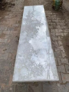 16X48 Custom Made White Agate Dining Table Top Handmade Arts Kitchen Slab Decors - Picture 1 of 8