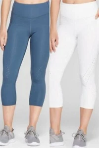 Women's Training High-Waisted Capri Leggings 20"-C9 Champion-White or Blue/Gray - Picture 1 of 7