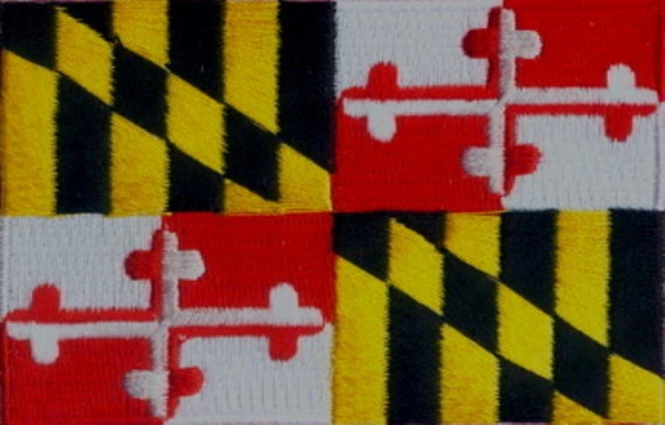 50 Pcs Maryland USA State Flag Embroidered Patches 3.5"x2.25" iron-on - Image 1 of 1