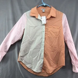 Nuova camicia Rue21 manica lunga multicolore con bottoni giovane adulto grande donna casual - Foto 1 di 12