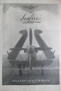 8/1945 PUB VICKERS ARMSTRONGS SEAFIRE MERLIN ENGINE ORIGINAL AD - Imagen 1 de 2