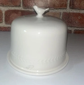 Martha Stewart Collection Whiteware Keramik Vogel Kuppel und Teller Käse Dessert - Bild 1 von 7