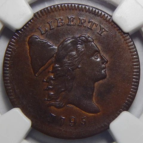 1795 PLAIN EDGE NGC MS64BN FLOWING HAIR HALF CENT Cover