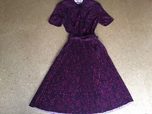 True Vintage 1950s St Michael Pleated Dress Fab Pattern Size 10ish - Picture 1 of 5