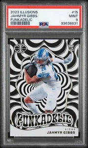 2023 PANINI ILLUSIONS FUNKADELIC 15 JAHMYR GIBBS ROOKIE - PSA 9 RC POP 22! - Picture 1 of 2