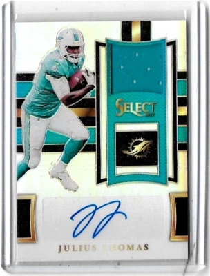 JULIUS THOMAS LOT: 2017 PANINI SELECT CERTIFIED AUTOGRAPH#31/99 & RC JERSEY#/25 - Image 1 of 2