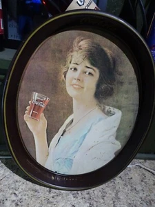 VTG Coca Cola 15" Oval Tray 1970s Gibson Girl Lithographed Tin - Picture 1 of 7