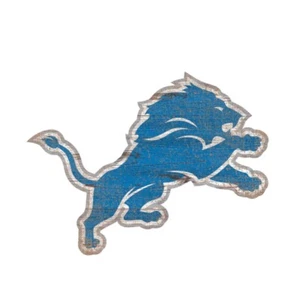 Detroit Lions Distressed Logo Cutout Sign - Picture 1 of 1