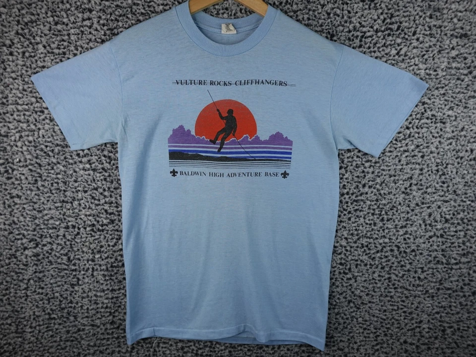 Camiseta Sport-T By Stedman Hecha en EE. UU. Puntada Única Vulture Rocks Cliffhangers Años 70 Foto 1 de 4