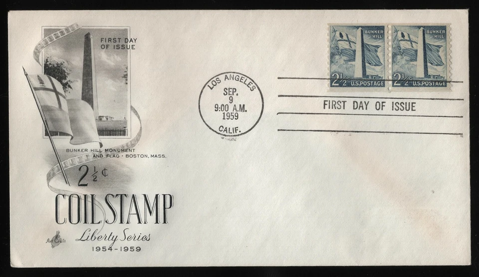 #1056 2 1/2c Bunker Hill, Art Craft-Add-Hand Cancel FDC **ANY 5=FREE SHIPPING** - Image 1 of 1