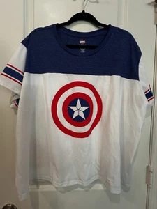 Marvel Captain America Shield Womans T Shirt I Can Do This All Day 2X - Picture 1 of 7