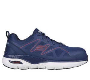 Skechers Shoes Men's Work Wide Fit Navy Arch Fit Slip Resistant Alloy Toe 200152 - Picture 1 of 5