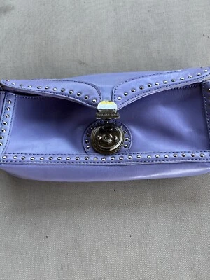 GIANNI BINI Wristlet Purse Faux Leather Wallet Lavender Purple Yellow Lining - Image 1 of 4