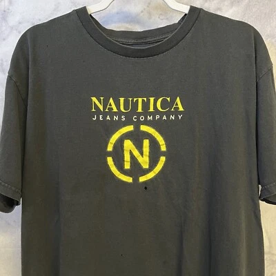 Vintage Nautica T Shirt Mens Large 22x27 Y2K Short Sleeve Black Y2K - Image 1 of 4