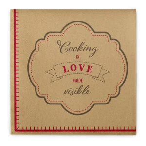Serviette Cooking is Love aus Linclass® Airlaid 40 x 40 cm, 12 Stück - Bild 1 von 5