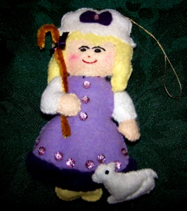 Little Bo Peep Vintage Cloth and Sequine Ornament - Picture 1 of 1