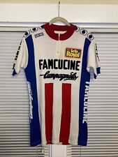Vintage 80s Famcucine Campagnolo Wool Cycling Jersey Shirt Italy 19”x31” Large L