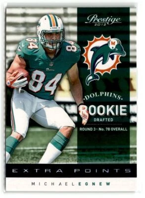 Michael Egnew RC SN/999 Dolphins 2012 Panini Prestige Extra Points Blue #266 - Image 1 of 2