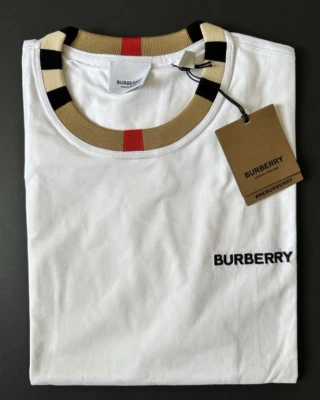 Camiseta Burberry Jayson Algodón Blanco L (Gran Tamaño) 8078115 Nueva Con Etiquetas $370 Foto 1 de 4