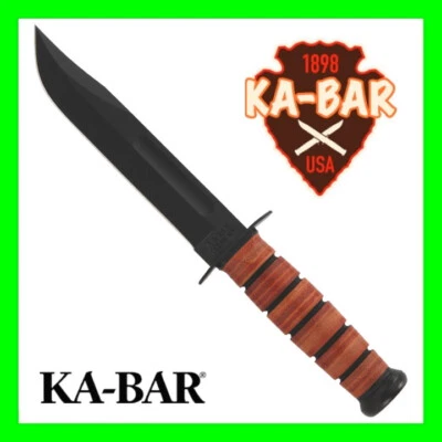 KA-BAR USMC Fighting Knife 7" Plain Edge 1095 Cro-Van W/ Sheath Survival/Utility - Image 1 of 3