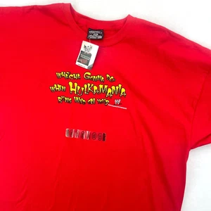 Vintage Hulk Hogan Shirt Herren XXL Rot Hulkamania Wrestling WWE Steve & Barrys Y2K - Bild 1 von 11