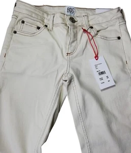 Ladies Denim Jeans Urban Outfitters Flared Trousers Low Rise BDG Blue Ivory - Picture 1 of 17