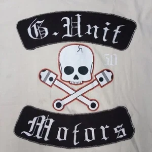 Vintage Y2K Hip Hop G Unit Motor Club Large 50 Cent Graphic Print Beige Rap 00s - Bild 1 von 7
