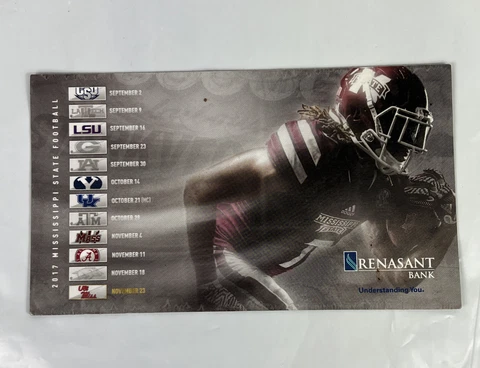 Mississippi State Bulldogs Football 2017 Magnet Football Schedule 7x4 2017 WOW Cover