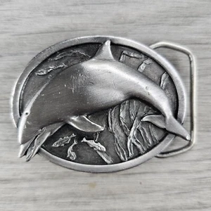 Vintage 1984 BERGAMOT Swimming Dolphin Buckle T-143 - Picture 1 of 3