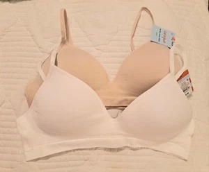 (2) Sujetadores Cat & Jack Girls sin cables blancos/desnudos cosidos en almohadillas talla 36A/XL NUEVOS CON etiquetas  - Imagen 1 de 7