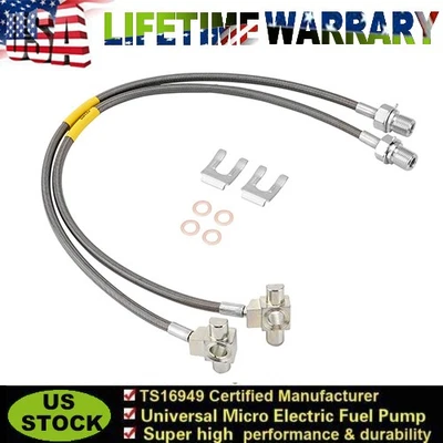Líneas de freno delanteras de acero inoxidable de 1 pieza/2 pieza/3 pieza para 71-87 GMC C15/K15 4-6"-89335S 89340S Foto 1 de 4