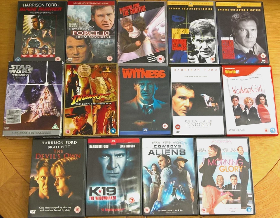 Harrison Ford 19x DVD Collection Star Wars Indiana Jones Fugitive more R2 - Image 1 of 1