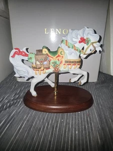 1999 Lenox Christmas Carousel Horse- Vintage Handpainted Bisque Porcelain - Picture 1 of 20