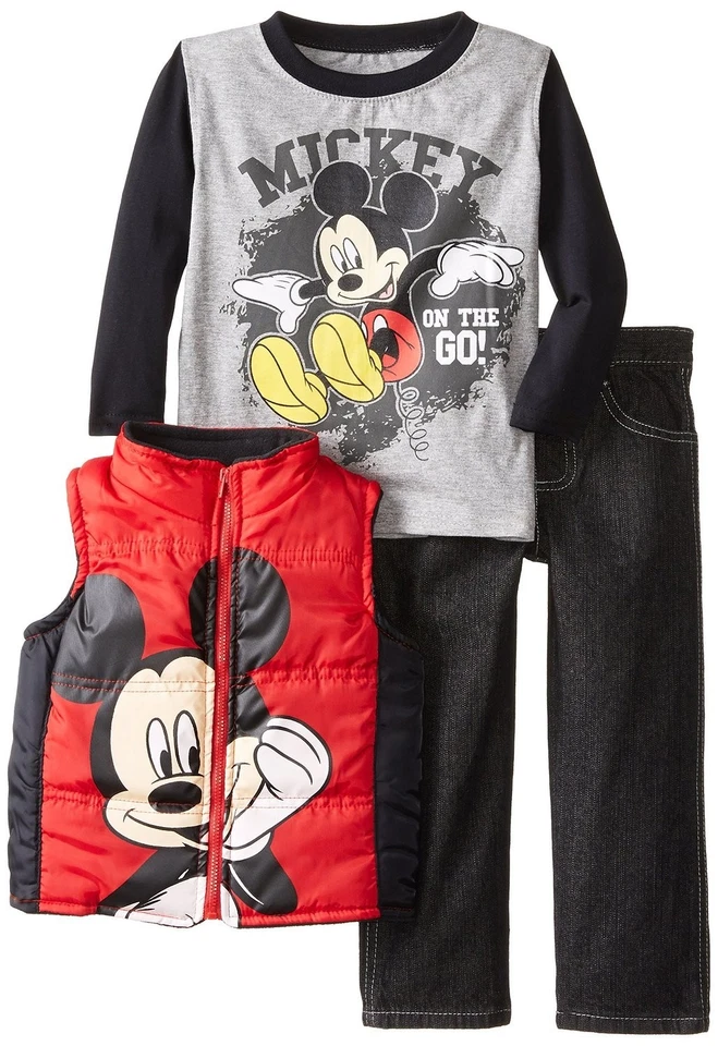 Disney Baby-Boys Infante Mickey Mouse Juego de 3 Chaleco de Nylon Foto 1 de 2