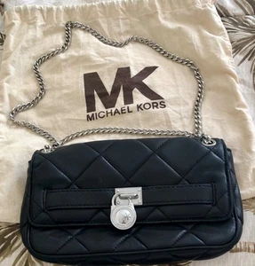 Michael Kors Silber Kette Schulter Handbaf, Handtasche, Schwarz Puffy Quilt - Bild 1 von 7