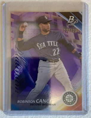 2017 Bowman Platinum Purple #42 Robinson Cano número de série 121/250 - Imagem 1 de 3