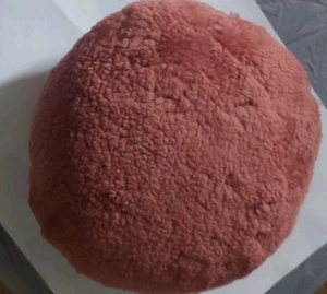 NATIVE NATURAL Coral Round Short Pile REAL Sheepskin Cushion 40CM×40CM - Picture 1 of 5
