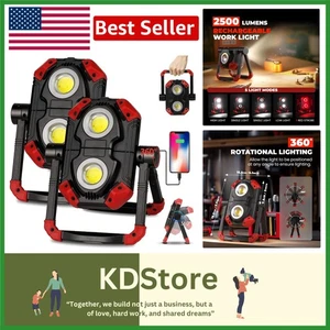 2-Pack Rechargeable LED Work Lights – Portable, Adjustable Flood Lights with ... - Picture 1 of 9