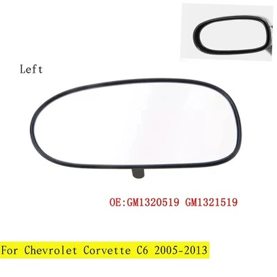 Espejo retrovisor izquierdo del lado del conductor de vidrio para Chevrolet Corvette C6 2005-2013 Foto 1 de 3