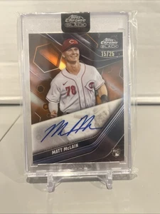 2023 Topps Chrome Black #CBA-MMC - Matt McLain Orange Refractor Auto /25 rookie - Picture 1 of 2