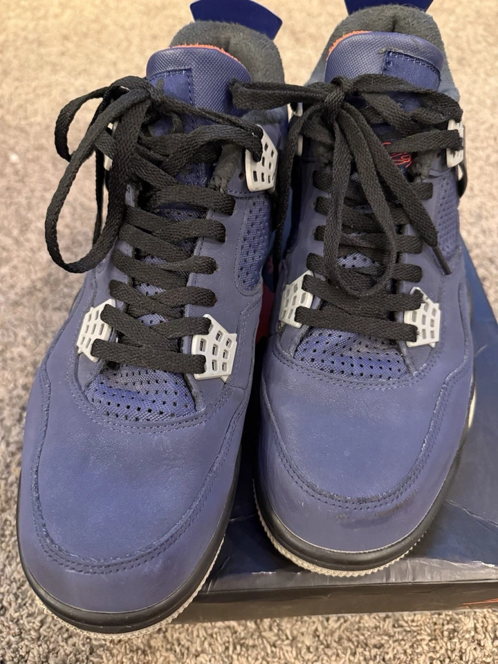 Talla 11 - Air Jordan 4 Retro Invierno Azul Leal/Blanco 2019 SIN CAJA Foto 1 de 4