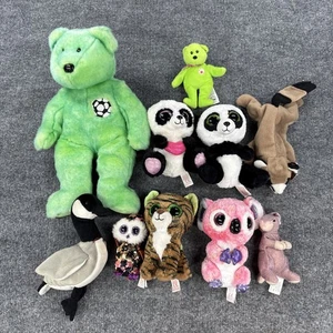 Lote de 10 juguetes de peluche TY Beanie Babies animales mixtos algunos defectos sin etiquetas excepto 1 - Imagen 1 de 24