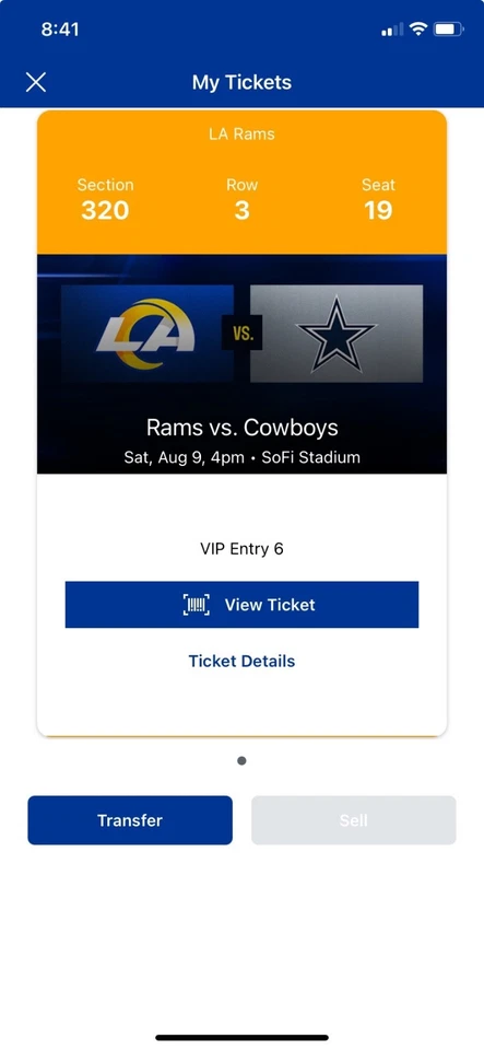 Juego de pretemporada Cowboys at Rams Sección 320 Foto 1 de 1