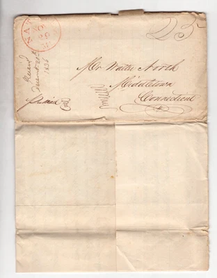 US 1836 NATCHEZ M.A IN RED ON FOLDED LETTER FROM RAE TO WALTER NORTH HIS BROTHER - Image 1 of 4