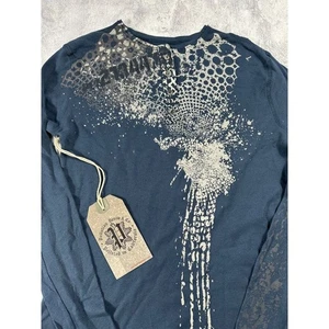 Pollution Blue Y2K Thermal Long Sleeve Shirt~ New with Tags All Sizes~ - Picture 1 of 7