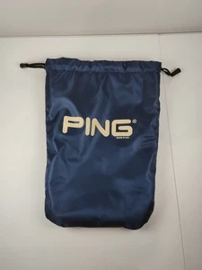 PING Golf Shoe Bag Drawstring Closure Blue 16"x11 Vintage Stain On Back - Picture 1 of 9