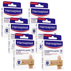 6x 16 Hansaplast Finger Strips Elastic Pflaster Besonders flexibles Textil - Picture 1 of 3